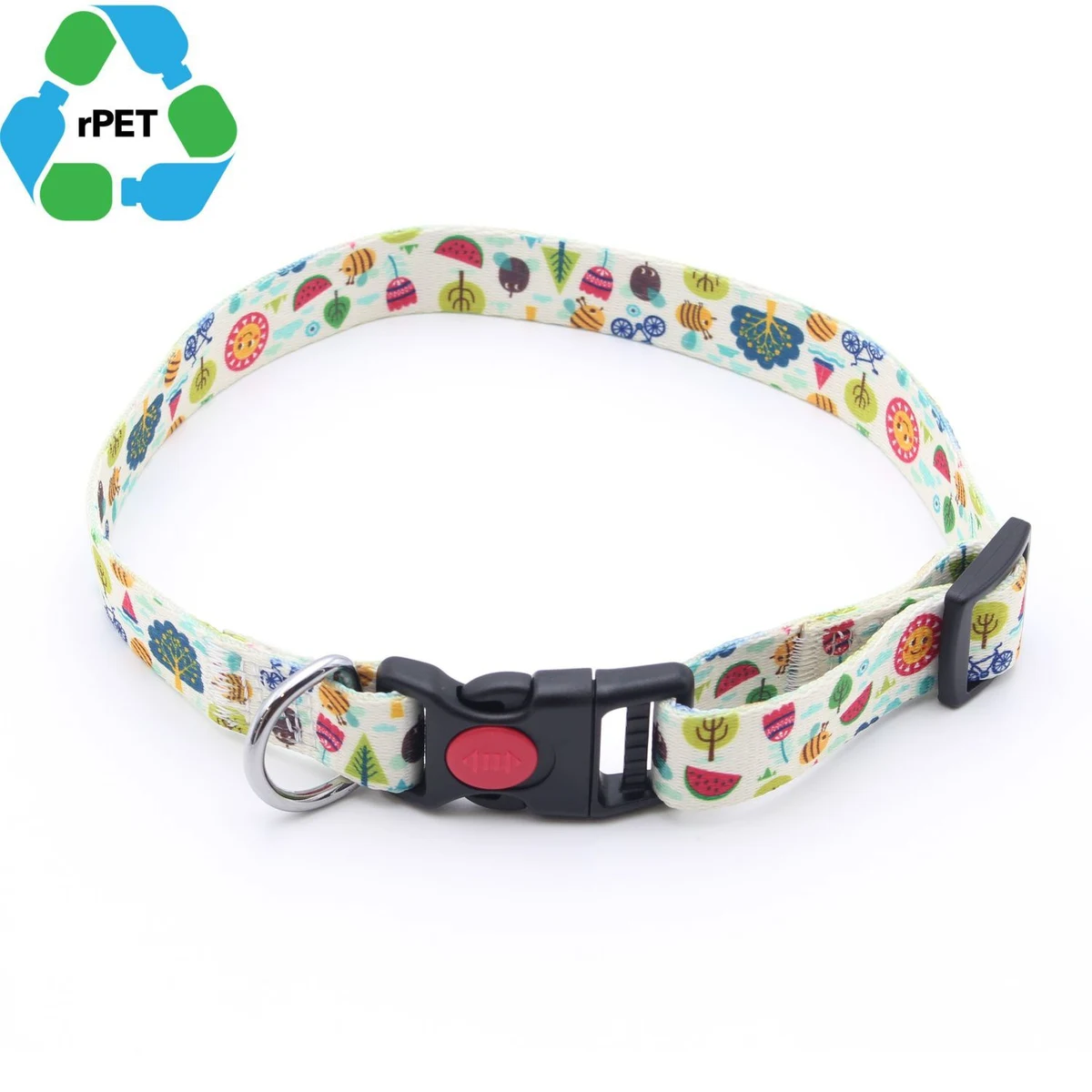 1"W x 26"L rPET Eco-friendly Sublimation Pet Collar w/ Buckle Release 1