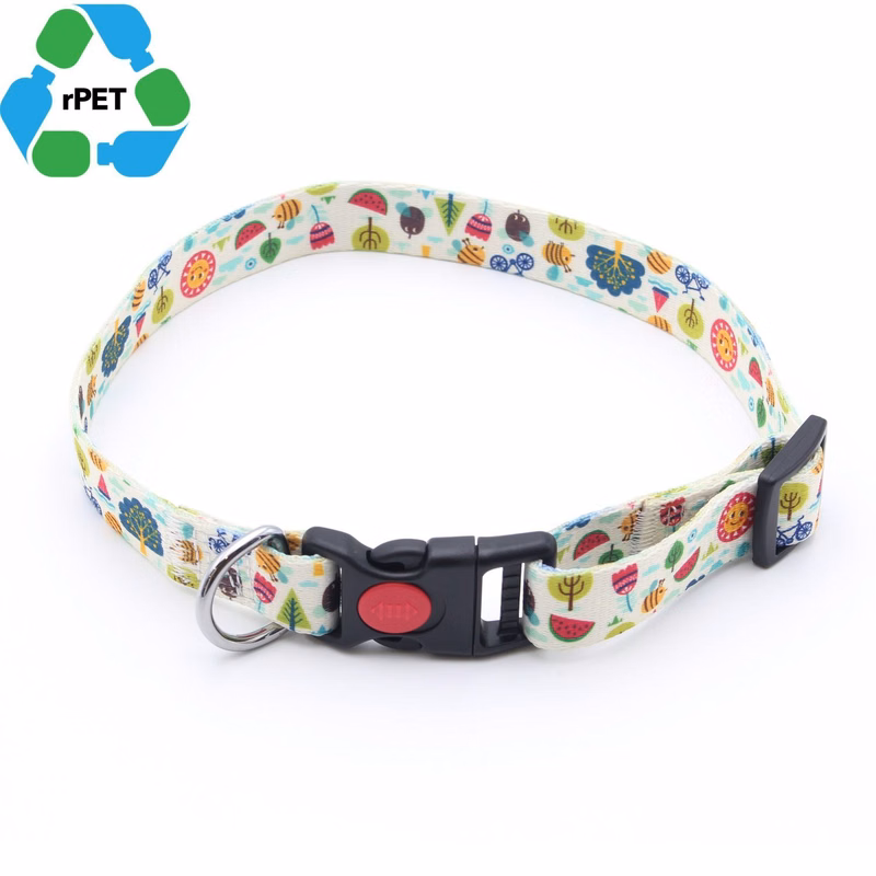 1"W x 26"L rPET Eco-friendly Sublimation Pet Collar w/ Buckle Release