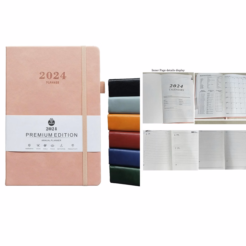 2026 A5 PU Cover Weekly Monthly Planner Notebook
