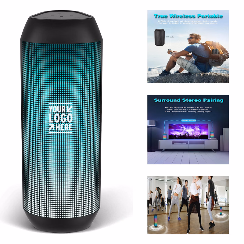 15W Stereo Sound Multi LED Light Dynamic Modes Portable Wireless IPX4 Waterproof Bluetooth Speaker