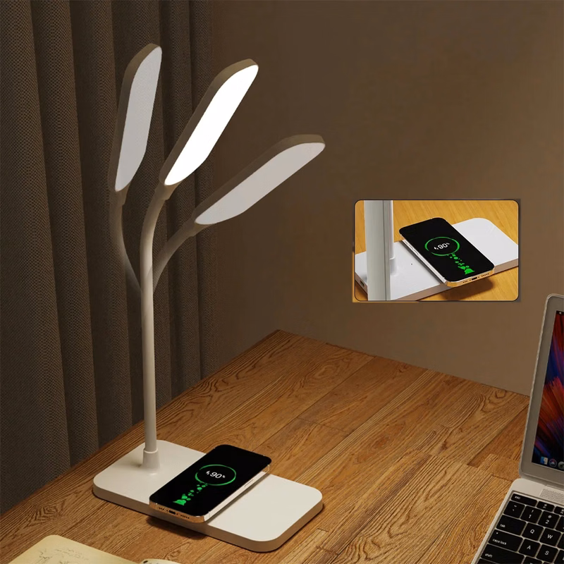 LED Eye-caring Table Lamp with Built-in Wireless Charger