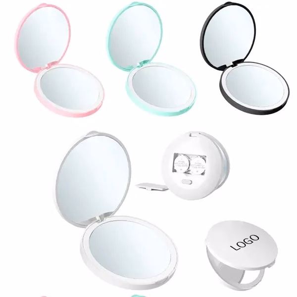 LED Makeup Mirror with Dual-Sided Folding
