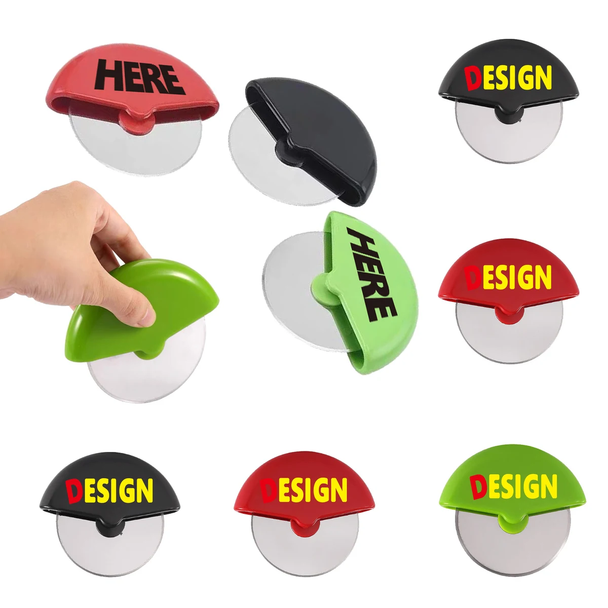 MOQ100 Plastic Handle Stainless Steel Pizza Cutter 1