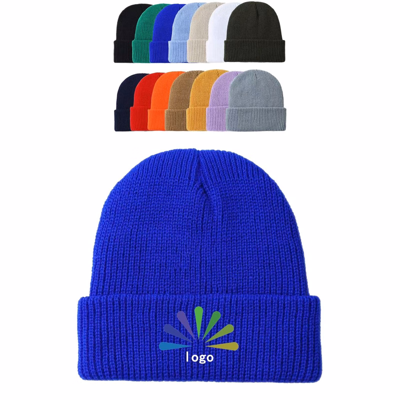 Plain Winter Knit Cuffed Beanie