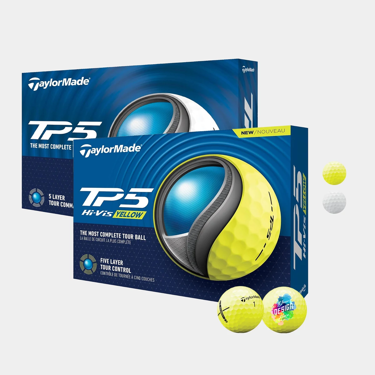 TaylorMade® Softest Five Layer TP5 Hi-Vis Golf Balls 1