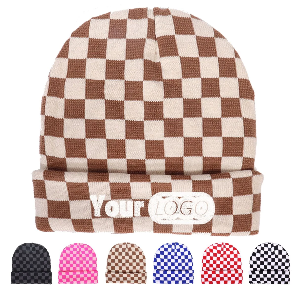 Jacquard Knit Beanie with Rolled Brim 1
