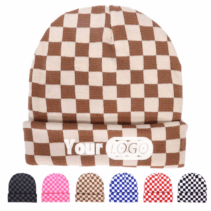 Jacquard Knit Beanie with Rolled Brim