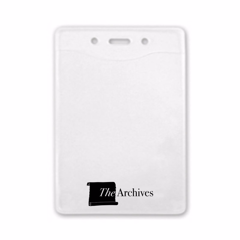 3.27" W x 4.80" H - Vertical PureClear Vinyl Badge Holder (1 Color Imprint)