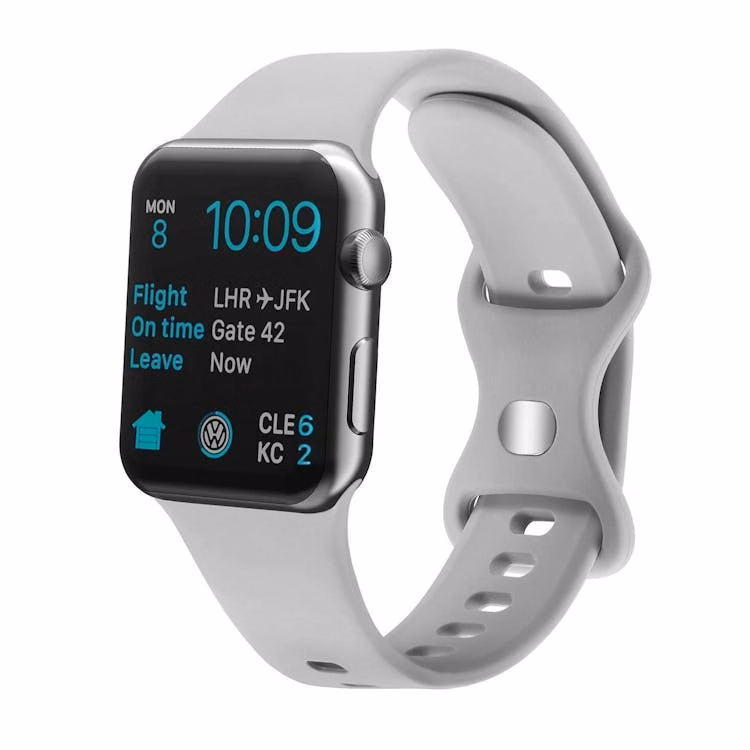 Apple Watch Bands - Gray Silicone 38mm/40mm/41mm Face