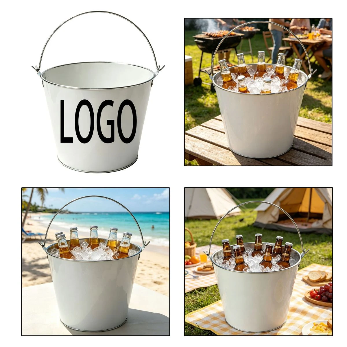 Iron Handle Outdoor BBQ Ice Bucket 1
