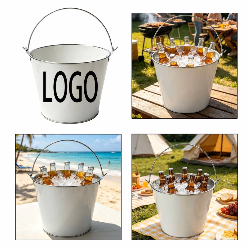 Iron Handle Outdoor BBQ Ice Bucket