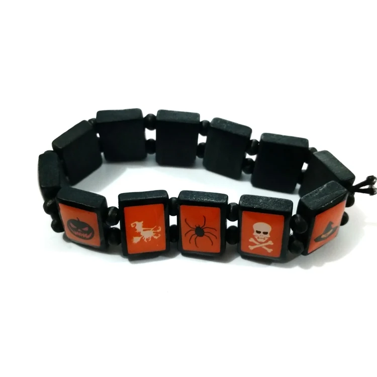 Wood Stretch Bracelet With Beads 1