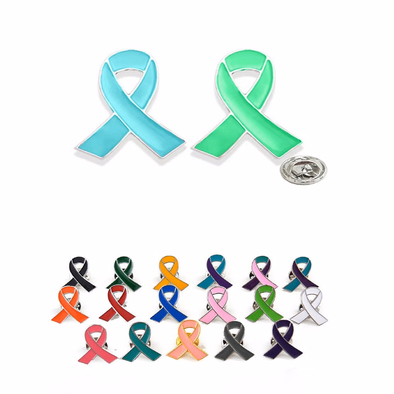 Metal Awareness Ribbon Lapel Pin