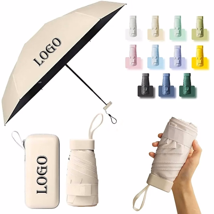 Promotional Travel Mini Pocket Umbrella with Portable Case