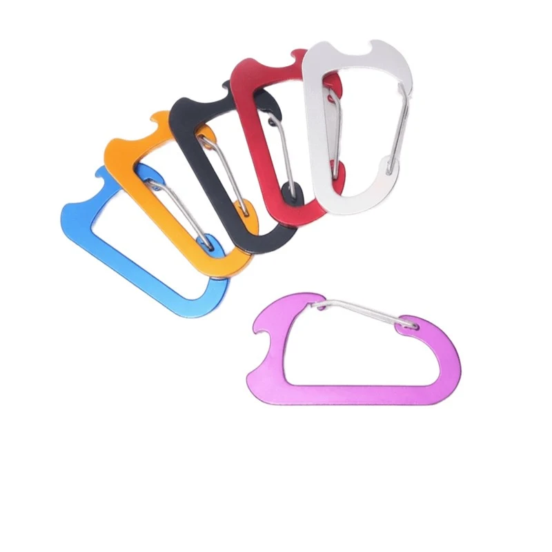 D-Shaped Bottle Opener Carabiner Keychain 1