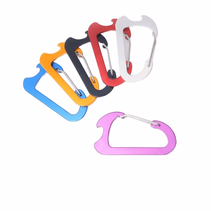 D-Shaped Bottle Opener Carabiner Keychain