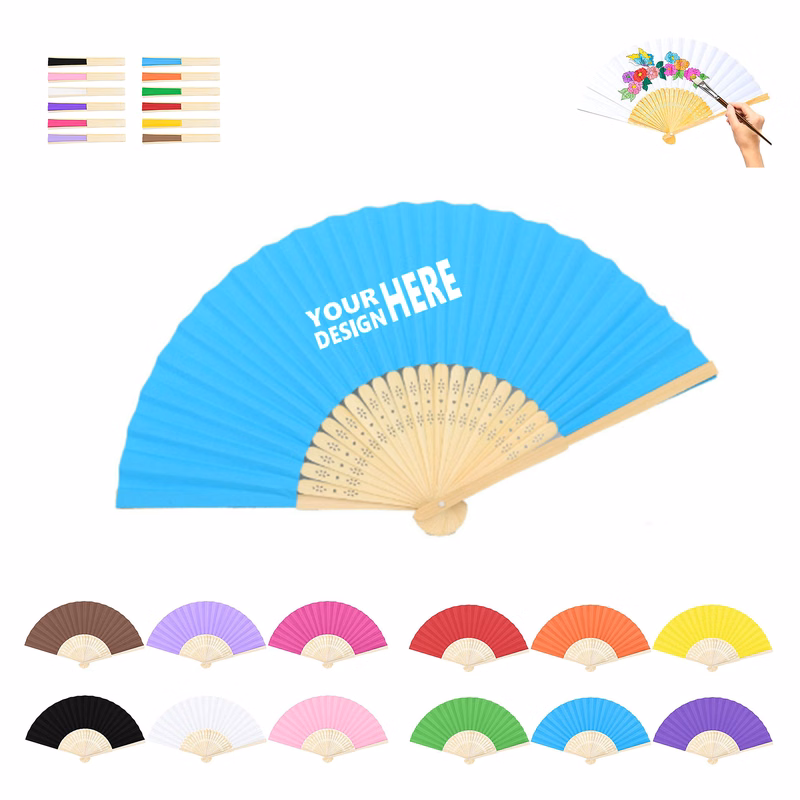 Colored Folding Paper Fan MOQ100