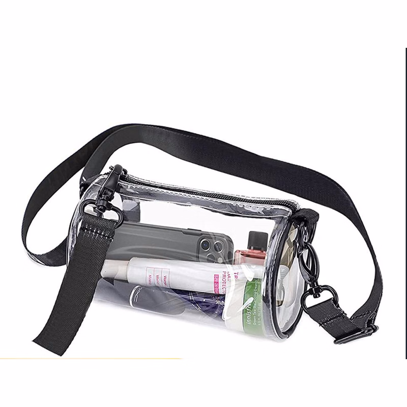 Clear Cylindrical Crossbody Bag