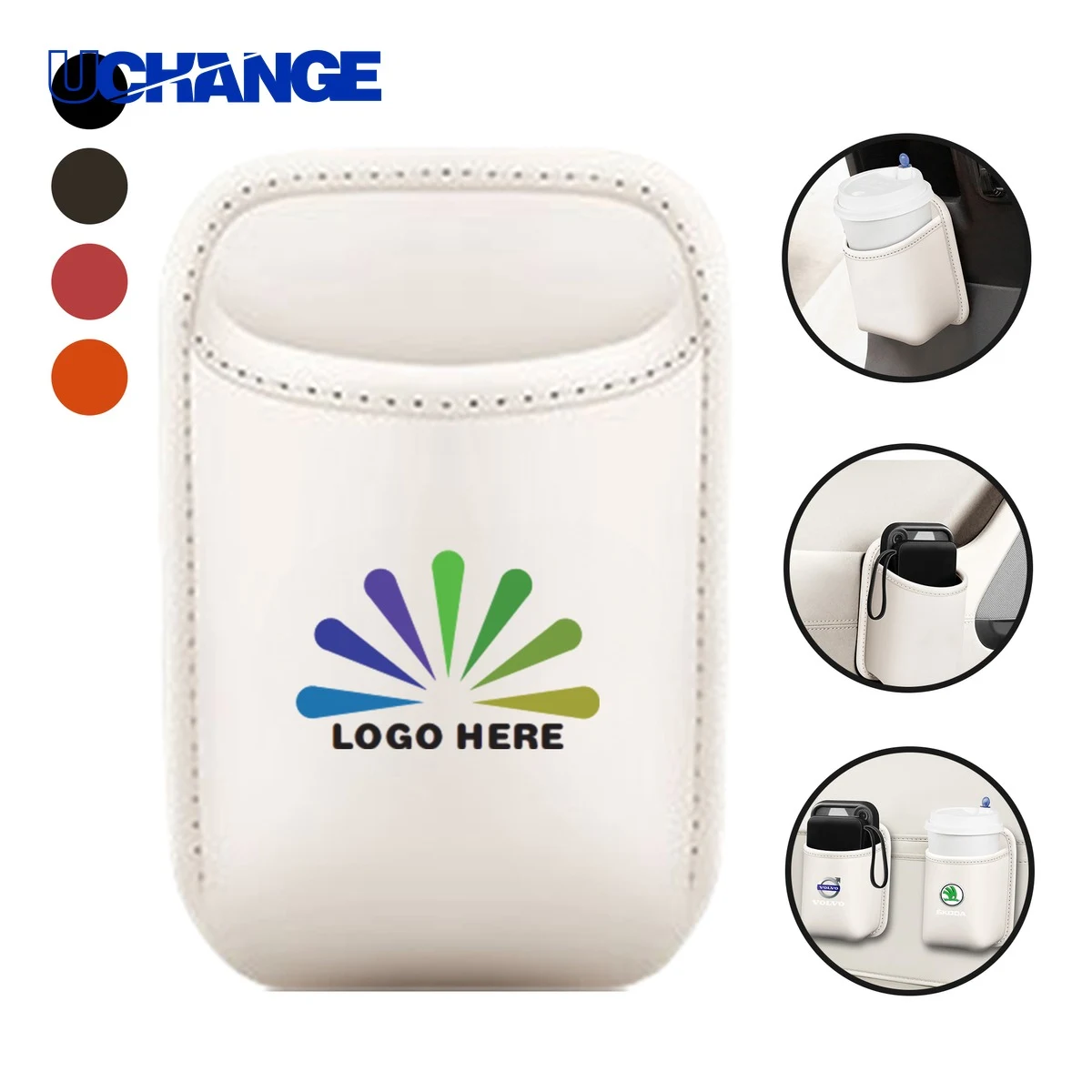 Vehicle Leather Door Cup Holder for Auto Interior 1