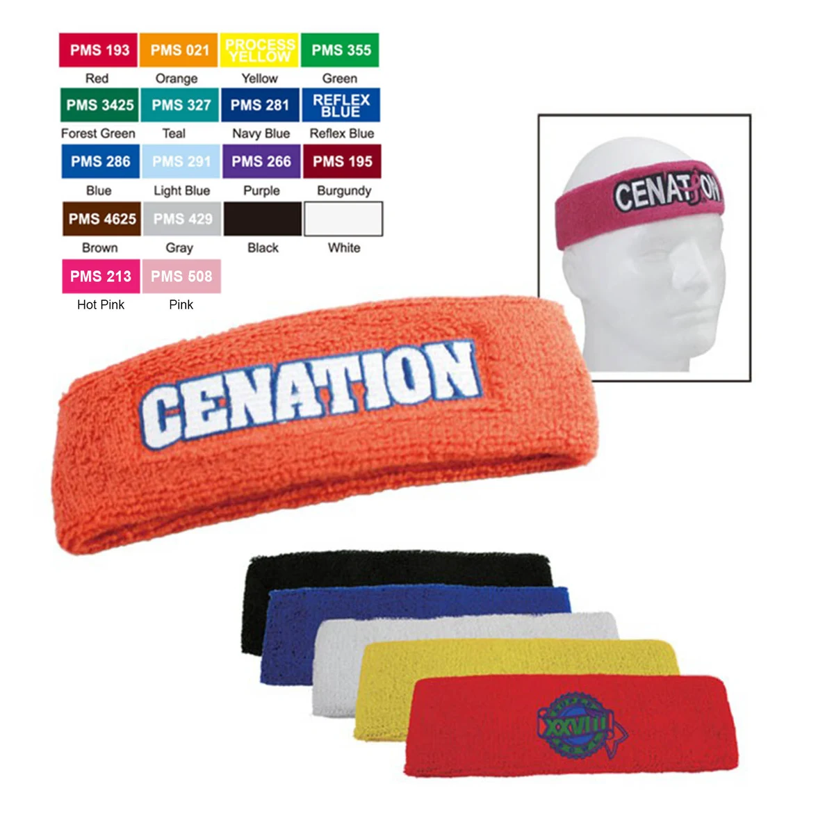 Free Shipping Soft cotton/polyester Terry Cloth Sport Headband 1