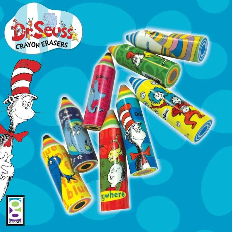 Dr. Seuss Crayon Erasers 24/Bag 1