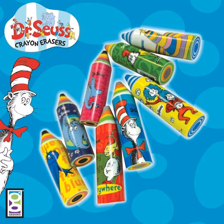 Dr. Seuss Crayon Erasers 24/Bag