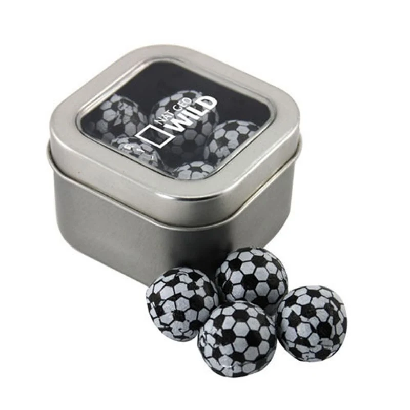 Window Tin with Chocolate Soccer Balls 1