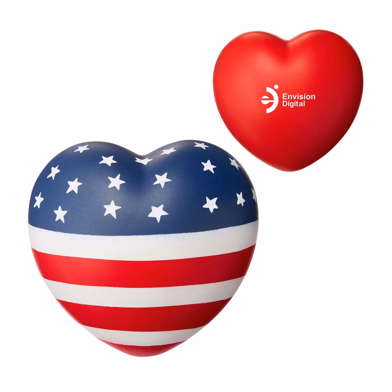 Patriotic Heart Shape Stress Reliever