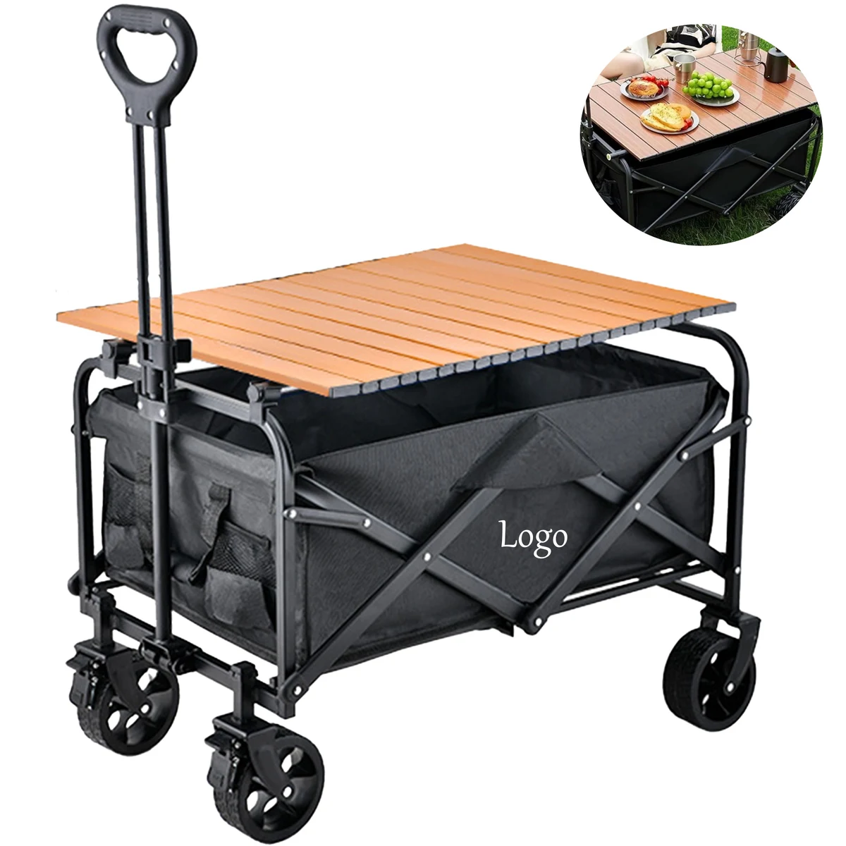 Outdoor Foldable Camping Cart with Steel Table 1