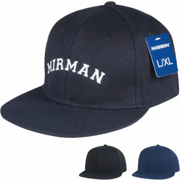 Pro style wool blend flexible fit cap with flat bill