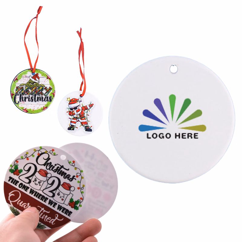 Personalized Round Hanging Decoration, 3" Custom Logo Ornament