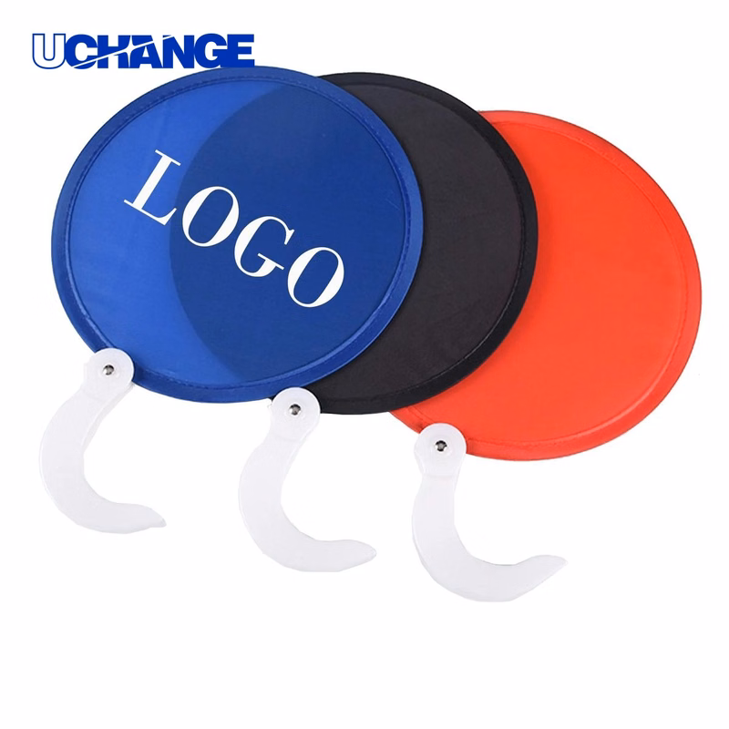 Round Folding Fan with Handle for Cooling