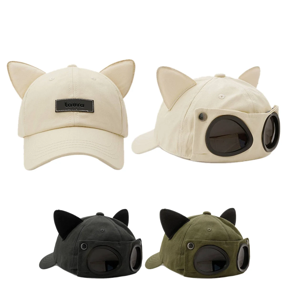 Cat Ear Cap with Sunglasses 1