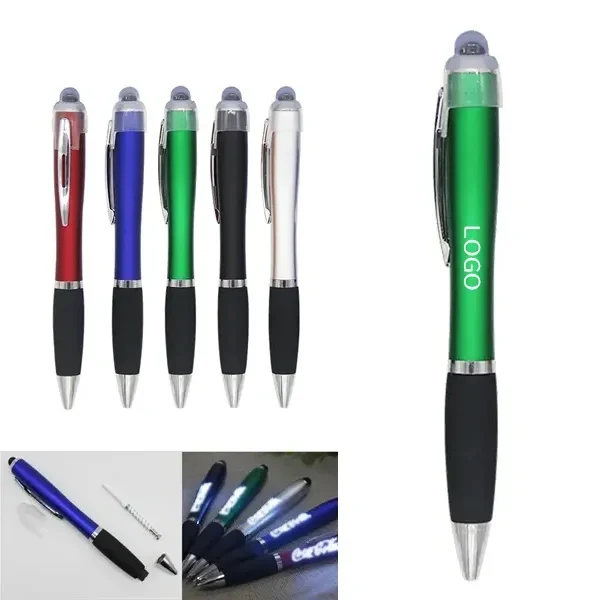 LED Logo Stylus Ballpoint Pen Multifunctional Writing Tool 1