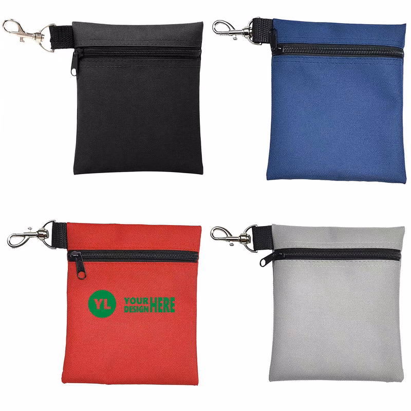 MOQ50 Professional Zipper Golf Ball Pouch Bag