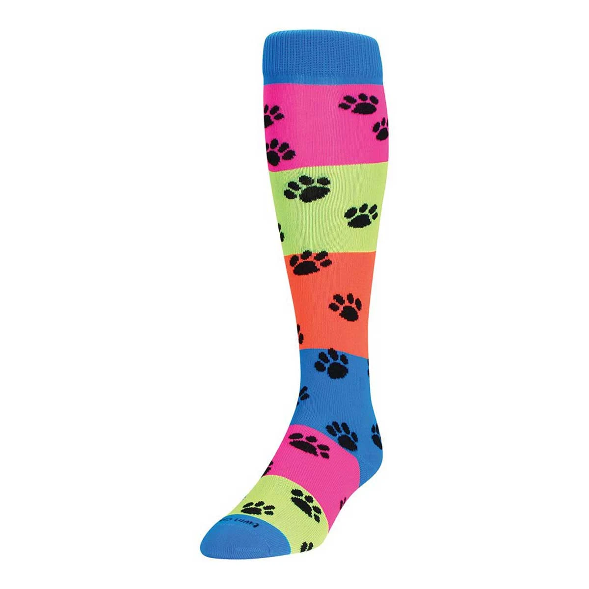 Krazisox Rainbow Pawprint Over the Calf Socks 1