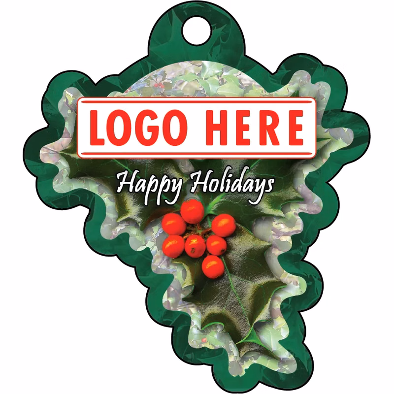 1/4" Recycled Wood Ornaments-Holly Bunch