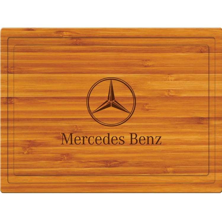 12" Rectangle Bamboo Cutting Board Thick Style with Juice Groove 1