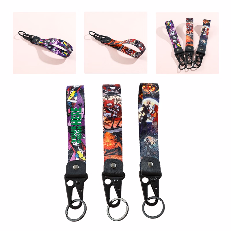 MOQ50 Custom Halloween Pumpkin Skeleton Keychain Pendant