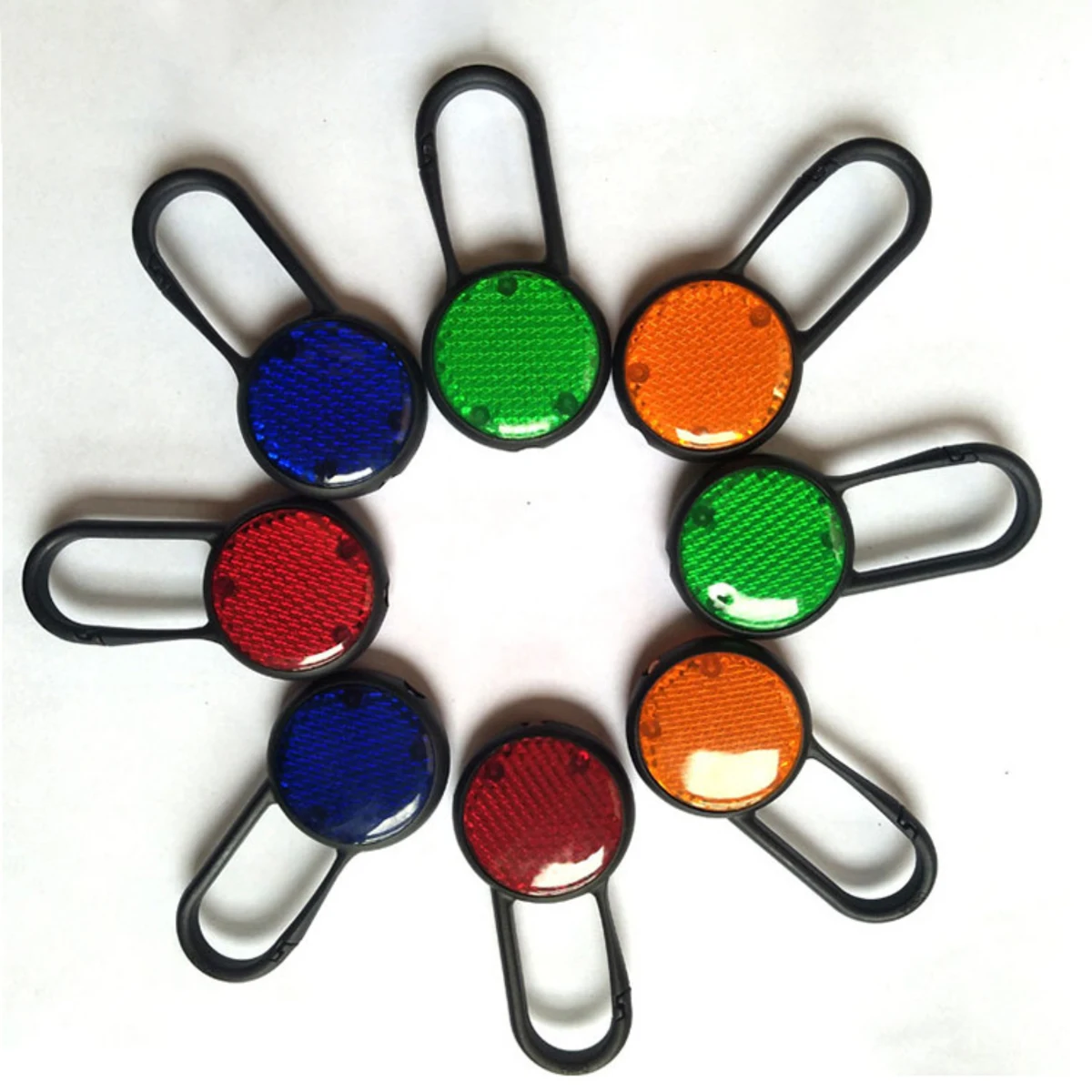 Round LED Safety Reflector Light With Clip 1