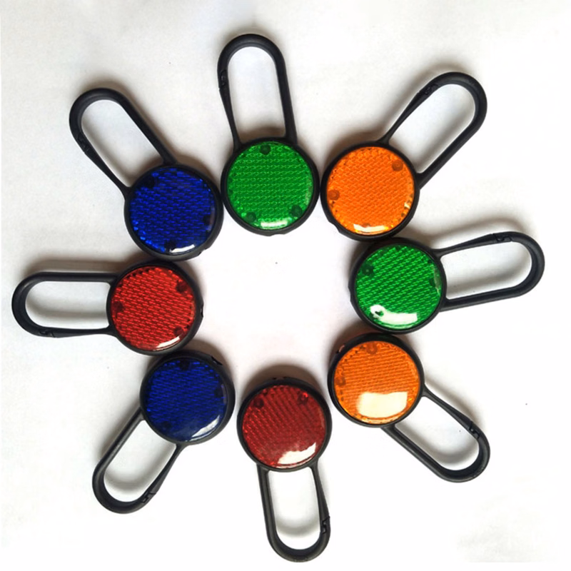Round LED Safety Reflector Light With Clip