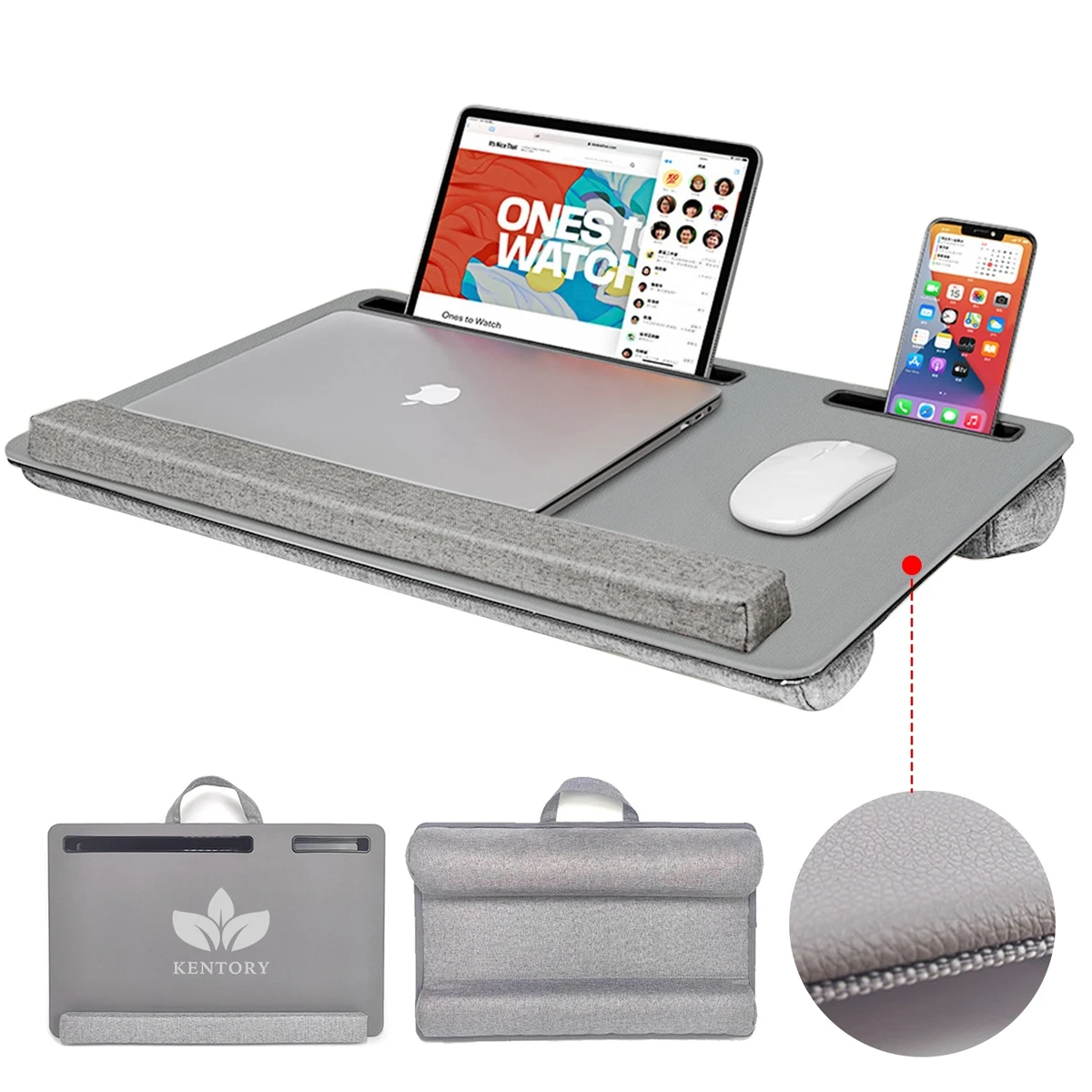Pu Laptop Desk With Phone Holder 1