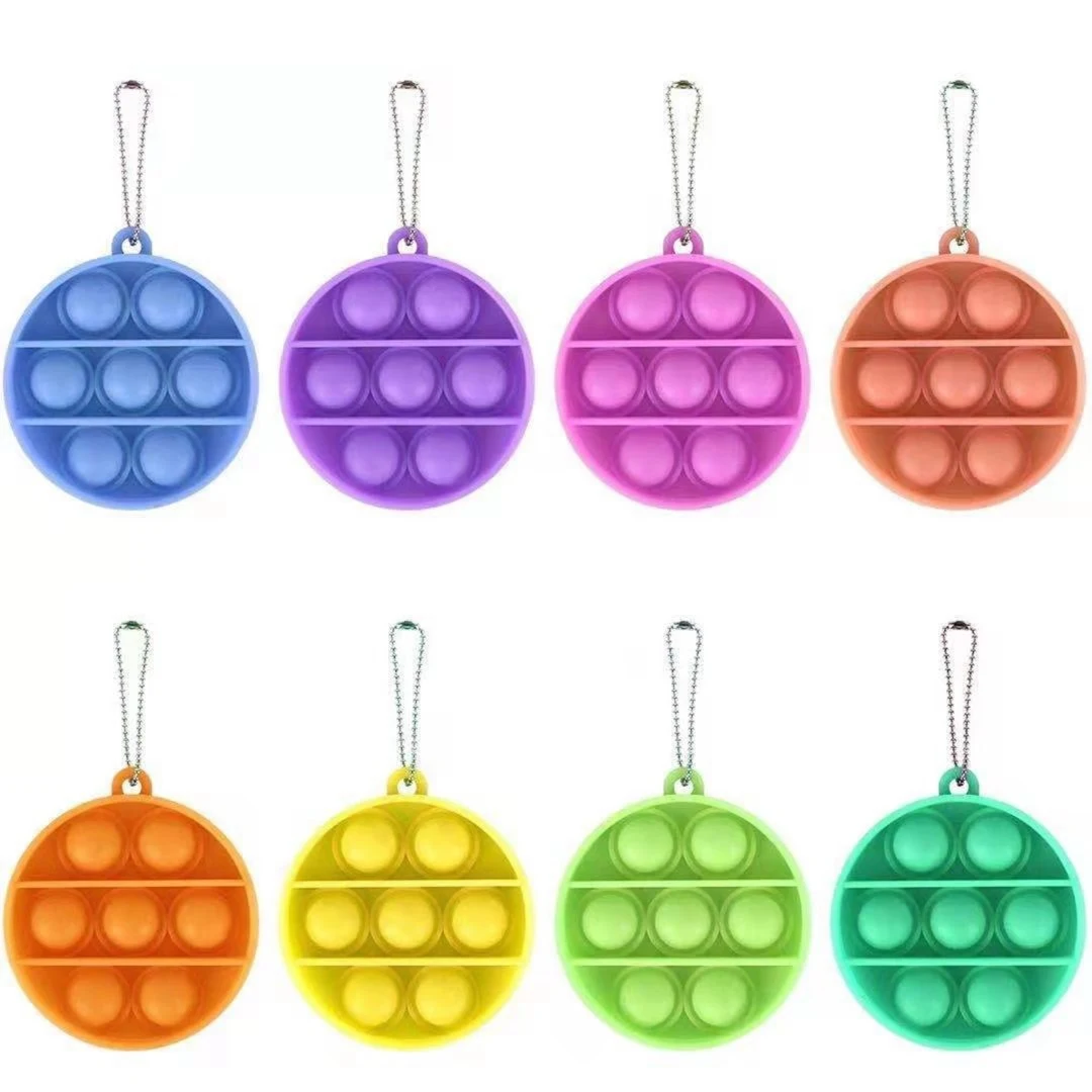 Round Push Popping Bubble Keychain 1