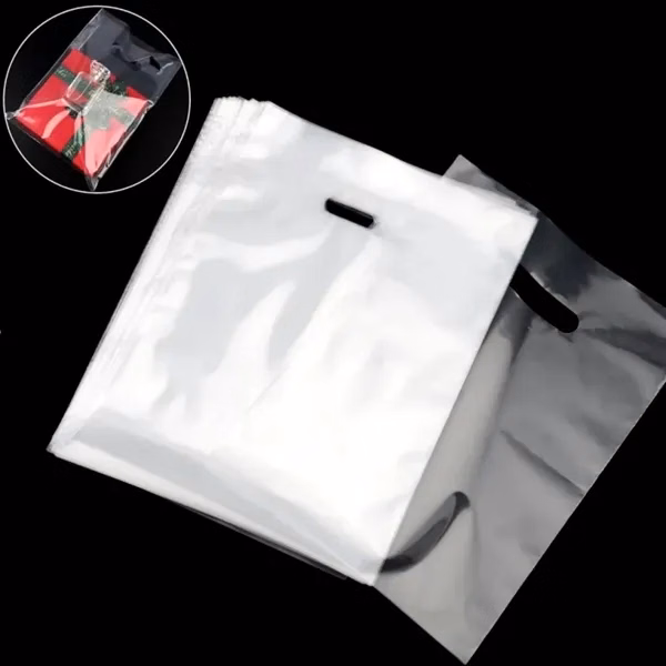 Custom Waterproof Plastic Tote Bag — Branded 15 Inch Retail Merchandise Carrier