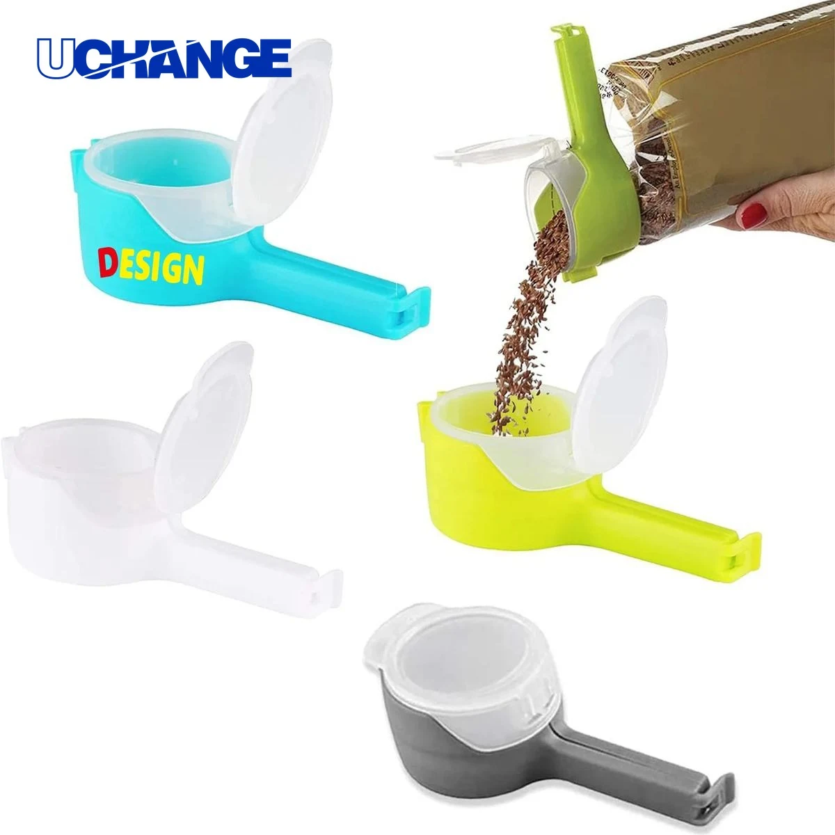 Food Storage Sealing Clips with Pour Spouts Organizer 1
