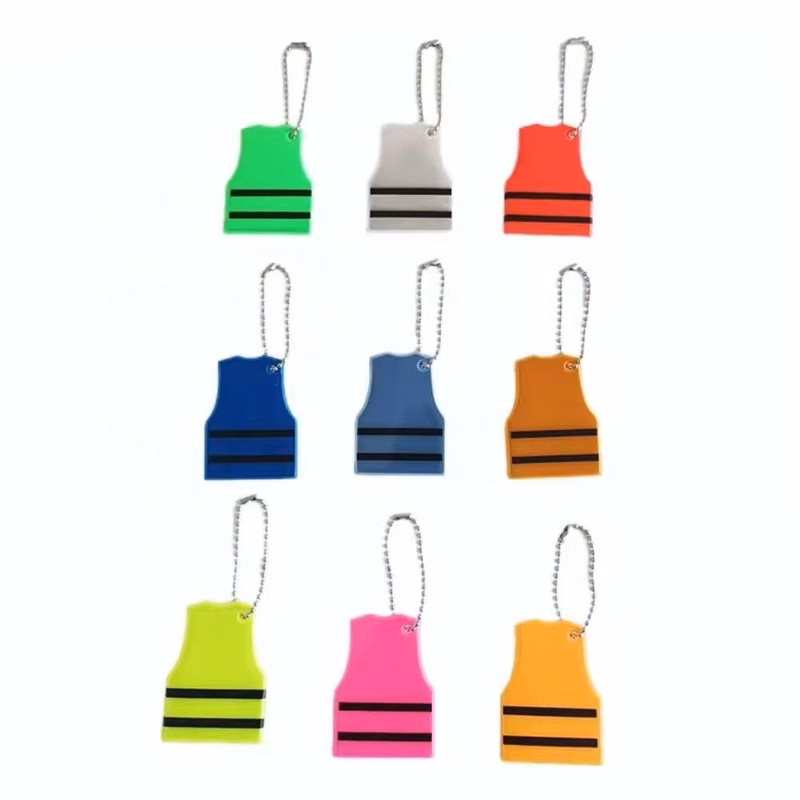 Custom Reflective Safety Vest PVC Keychain