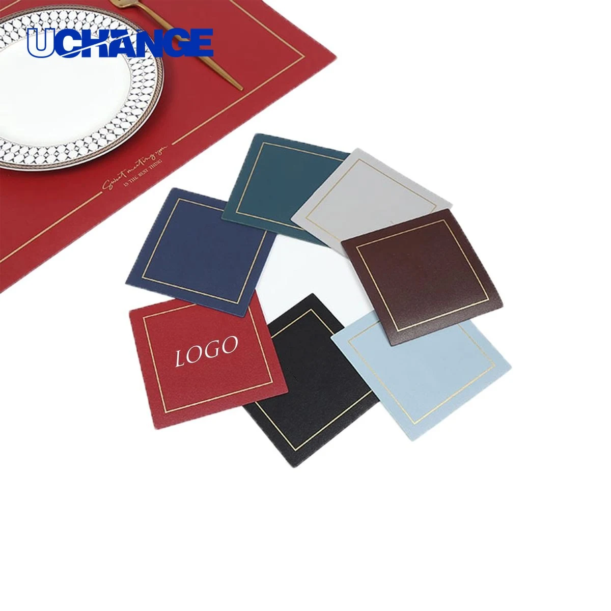 Soft Square Leather Coaster Mat 1