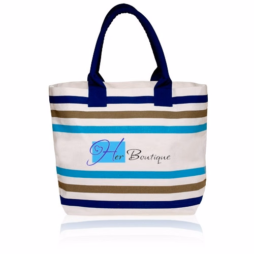 Stripe Seaside Tote Bags - 20" W x 14" H