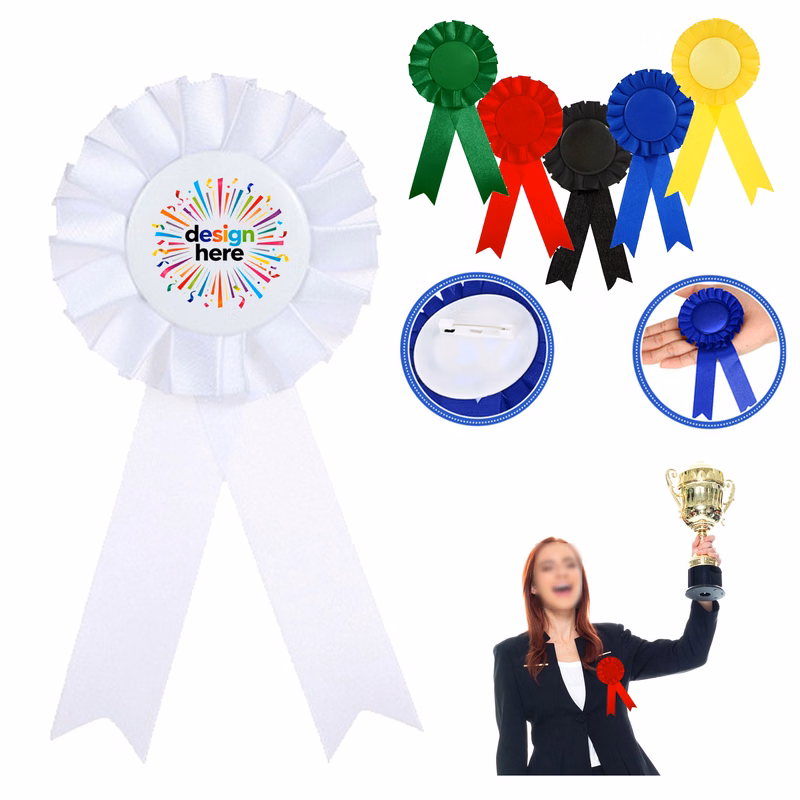 Custom Rosette Ribbon Pins for Awards and Events