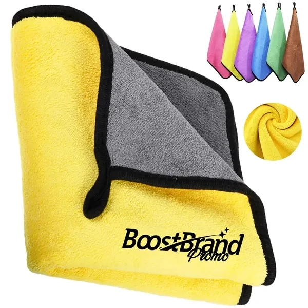 Custom 12 x 16 inch Microfiber Cleaning Towel — Streak-Free Detail & Polish Cloth 1